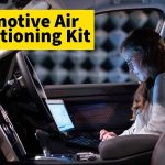 Automotive Air Conditioning Kit text in car