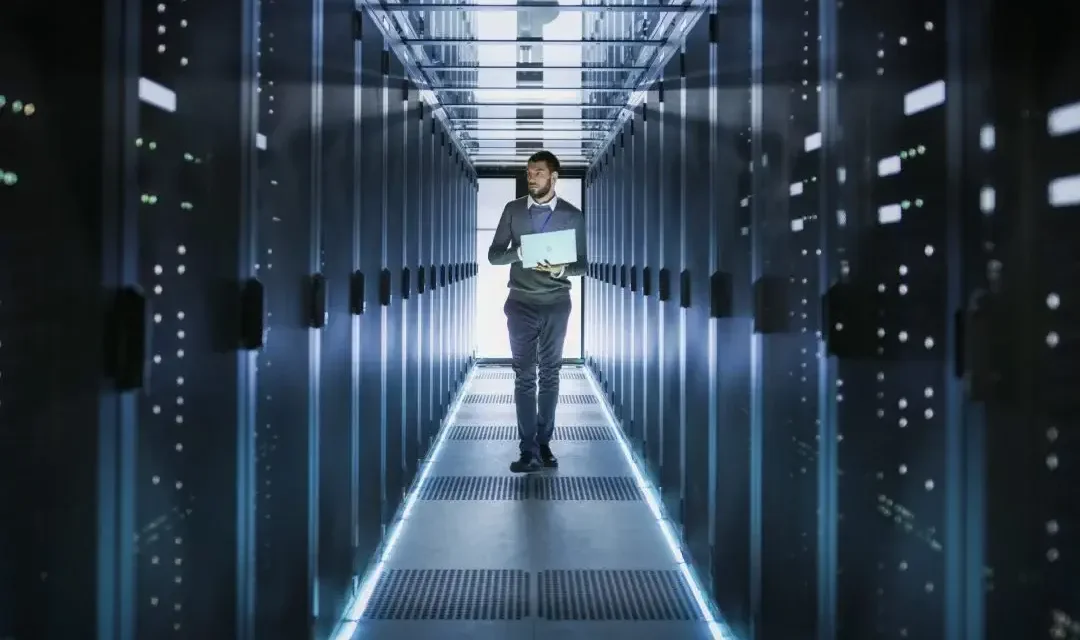 Data Centers and a man