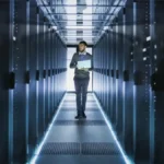 Data Centers and a man