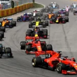 An ongoing formula 1 race