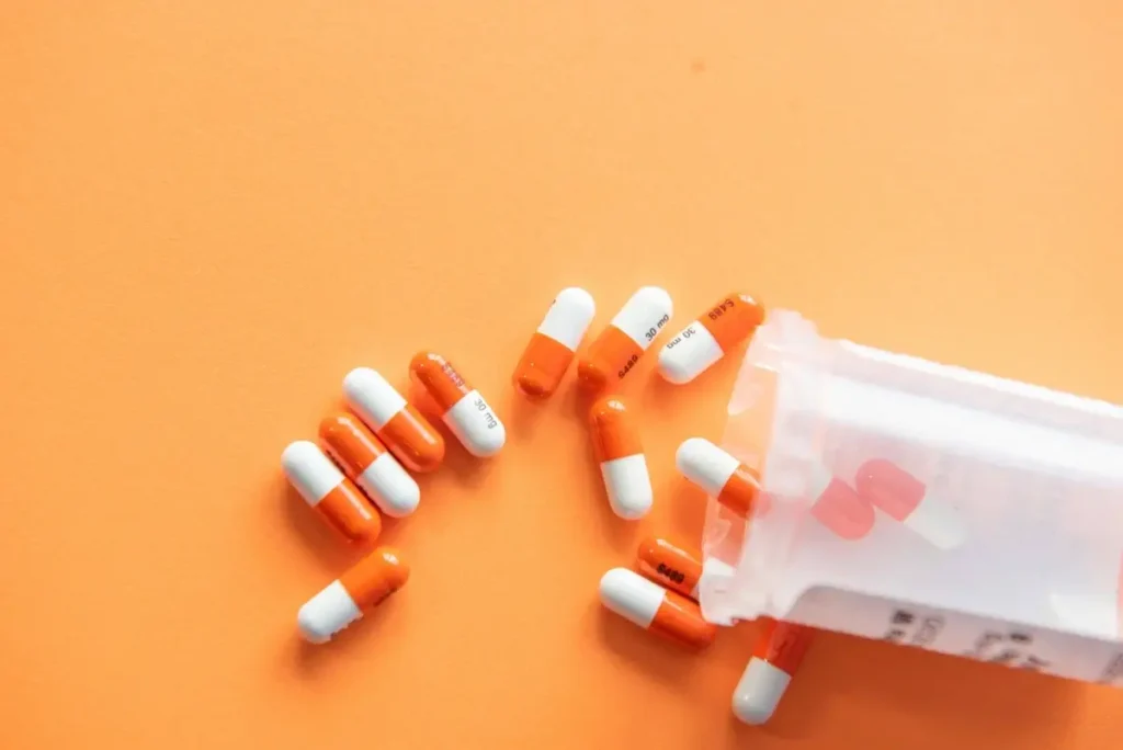 Orange and white Capsules  