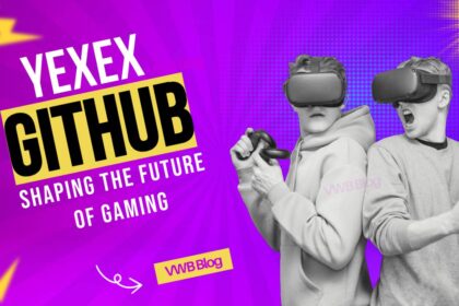 two boys are playing games on vr and text "Yexex.gitHub"