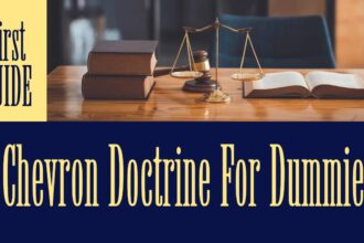 text Chevron Doctrine for Dummies and law books on the table