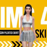 text and Sims 4 Lexicon Pleated Skirt