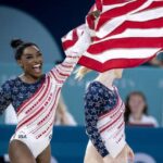 Simone Biles with flag